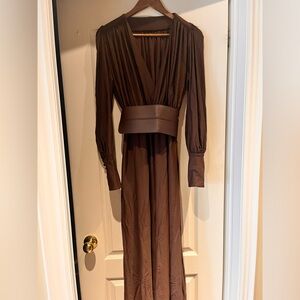 Elegant Brown Women's Dress